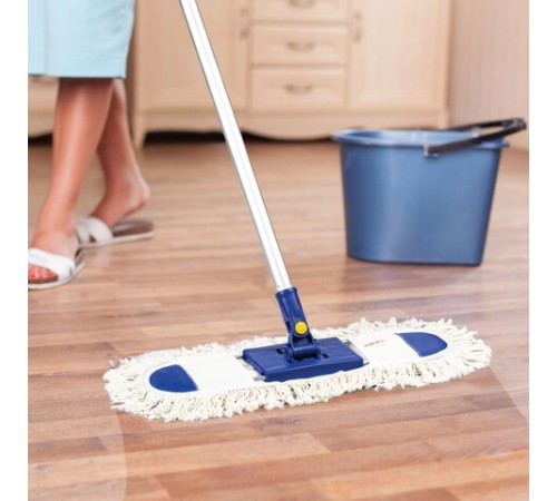 Швабра-рамка 40 см, алюминиевый телескопический черенок 130 см (резьба 1,6 см), МОП хлопок, LAIMA, 601464