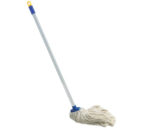 Швабра с веревочной насадкой, черенок 120 см, еврорезьба, 165 г (хлопок), ворс 26 см, LAIMA, 601470