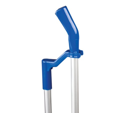 Совок для мусора + щетка, пластик, резиновая кромка, алюминиевые рукоятки 70 см, синий, LAIMA, 601472