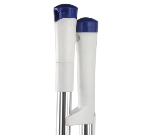 Совок для мусора + щетка, рукоятки 67 см, резиновая кромка, сбрасывание, сине-белый, LAIMA, 601473