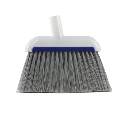 Совок для мусора + щетка, рукоятки 67 см, резиновая кромка, сбрасывание, сине-белый, LAIMA, 601473