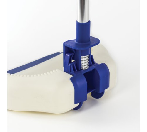 Совок для мусора + щетка, рукоятки 67 см, резиновая кромка, сбрасывание, сине-белый, LAIMA, 601473