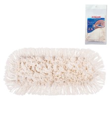 Насадка МОП плоская для швабры/держателя 42 см, уши/карманы (ТИП У/К), хлопок 4,5 см, упаковка, LAIMA, 601480