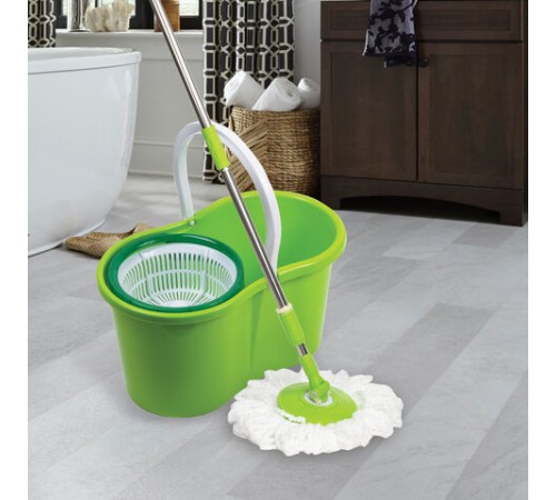 Насадка МОП круглая для швабры из набора для уборки, крепление кольцо, микрофибра, d-16 см, LAIMA, 601488