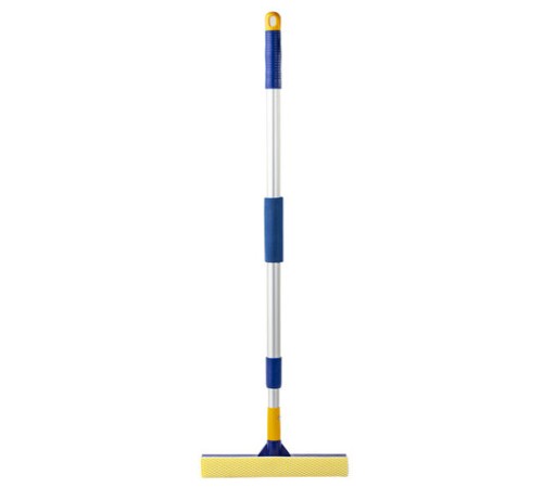 Окномойка LAIMA, алюминиевая телескопическая ручка 76-125 см, рабочая часть 25 см (стяжка, губка, ручка), для дома и офиса, 601493