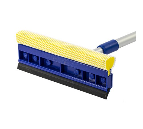 Окномойка LAIMA, алюминиевая телескопическая ручка 76-125 см, рабочая часть 25 см (стяжка, губка, ручка), для дома и офиса, 601493