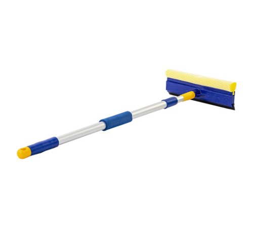 Окномойка LAIMA, алюминиевая телескопическая ручка 76-125 см, рабочая часть 25 см (стяжка, губка, ручка), для дома и офиса, 601493