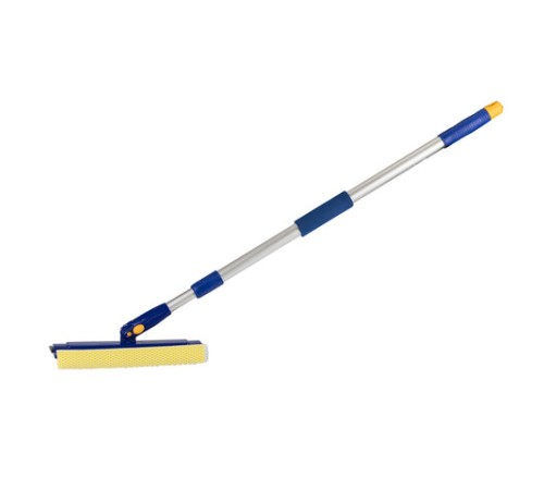 Окномойка LAIMA вращающаяся, телескопическая ручка, рабочая часть 25 см (стяжка, губка, ручка), для дома и офиса, 601494