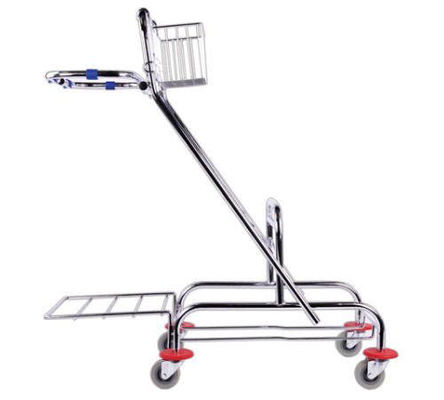 Тележка уборочная BRABIX, 2-съемных ведра по 15 л, отжим, корзина, держатель для мусорного мешка с поддерживающей платформой, 601500