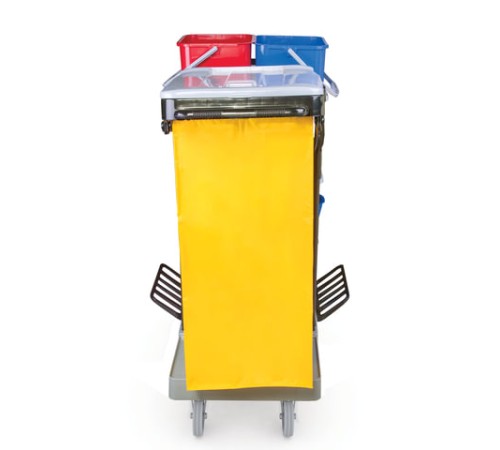 Тележка уборочная BRABIX, ведра 2х20 л, 2х11 л, механический отжим, держатель для мешка, мешок, 2 поддона, 601501