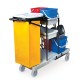 Тележка уборочная BRABIX, ведра 2х20 л, 2х11 л, механический отжим, держатель для мешка, мешок, 2 поддона, 601501