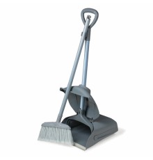 Совок для мусора + щетка, закрывающаяся крышка, рукоятки 94 см, серый, LAIMA PROFESSIONAL, 601508