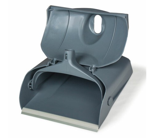 Совок для мусора + щетка, закрывающаяся крышка, рукоятки 94 см, серый, LAIMA PROFESSIONAL, 601508