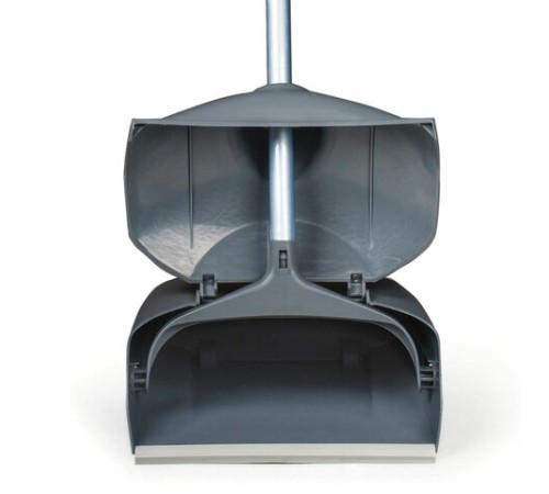 Совок для мусора + щетка, закрывающаяся крышка, рукоятки 94 см, серый, LAIMA PROFESSIONAL, 601508