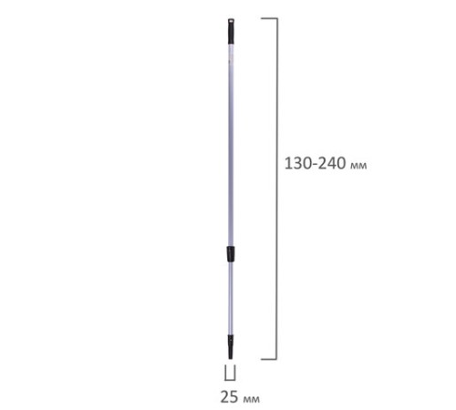 Черенок рукоятка телескопическая 130-240см, алюминий, используется с окномойкой шубкой 601518, со стяжкой 601522, LAIMA PROFESSIONAL, 601515