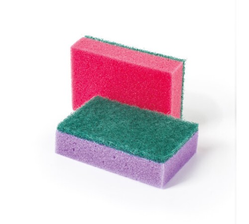 Губки для посуды 9,6х6,4х2,7 см, КОМПЛЕКТ 10 шт., MAXI, поролон с абразивным слоем, LAIMA К0003, 601552