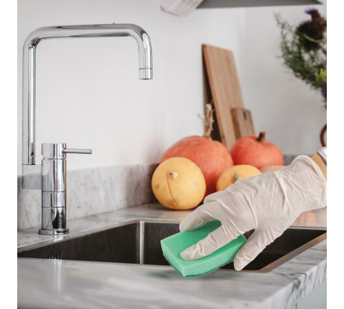 Губки для посуды 9,6х6,4х2,7 см, КОМПЛЕКТ 10 шт., MAXI, поролон с абразивным слоем, LAIMA К0003, 601552