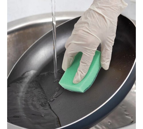 Губки для посуды 9,6х6,4х2,7 см, КОМПЛЕКТ 10 шт., MAXI, поролон с абразивным слоем, LAIMA К0003, 601552