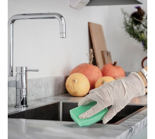 Губки для посуды 9,6х6,4х2,7 см, КОМПЛЕКТ 10 шт., MAXI, поролон с абразивным слоем, ОФИСМАГ К0012, 601553