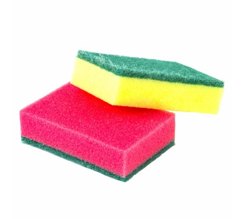 Губки для посуды 9,6х6,4х2,7 см, КОМПЛЕКТ 5 шт., MAXI, поролон с абразивным слоем, LAIMA К0013, 601554