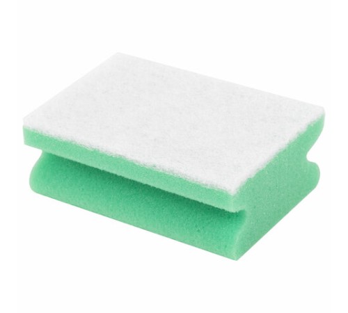 Губка для посуды 12х8,6х4,8 см, 1 шт., MEGA, поролон с абразивным слоем, профильная, кафель/уборка/посуда, LAIMA К1013, 601556