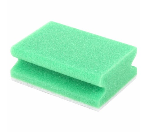 Губка для посуды 12х8,6х4,8 см, 1 шт., MEGA, поролон с абразивным слоем, профильная, кафель/уборка/посуда, LAIMA К1013, 601556