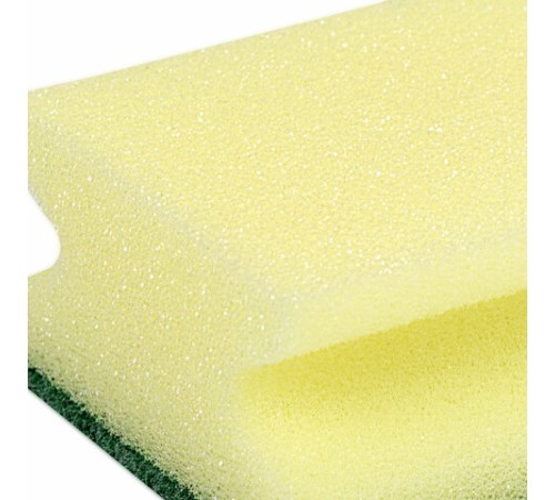 Губки для посуды 9,6х6,4х4 см, КОМПЛЕКТ 2 шт., MAXI, поролон с абразивным слоем, профильные, LAIMA К0015, 601557