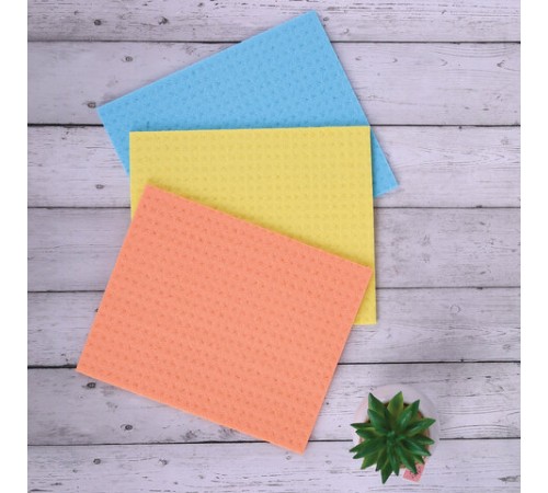 Салфетки ЦЕЛЛЮЛОЗНЫЕ (губчатые) MAXI, 15х18 см, КОМПЛЕКТ 3 шт., мега впитываемость, LAIMA, К5025, 601558