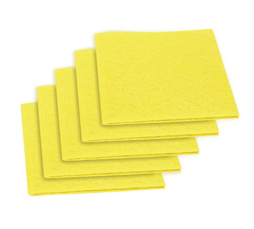 Салфетки ВИСКОЗНЫЕ универсальные MEGA, 30х38 см, КОМПЛЕКТ 5 шт., 90 г/м2, желтые, LAIMA, К4083, 601562