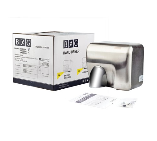 Сушилка для рук BXG-250A, 2300 Вт, ультрафиолет, нержавеющая сталь, хром