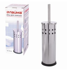 Ершик для унитаза с подставкой, нержавеющая сталь, зеркальный, LAIMA, 601616