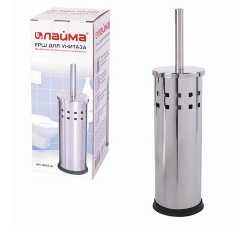Ершик для унитаза с подставкой, нержавеющая сталь, зеркальный, LAIMA, 601616