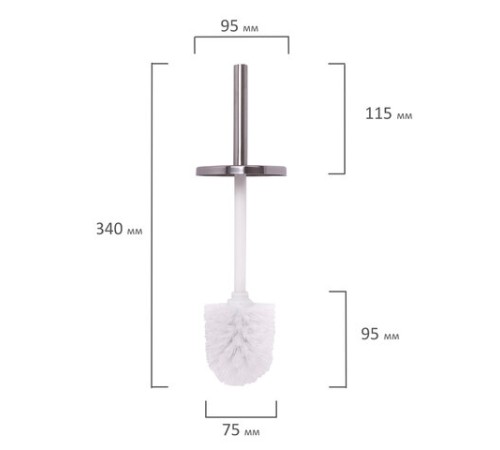 Ершик для унитаза с подставкой, нержавеющая сталь, зеркальный, LAIMA, 601616