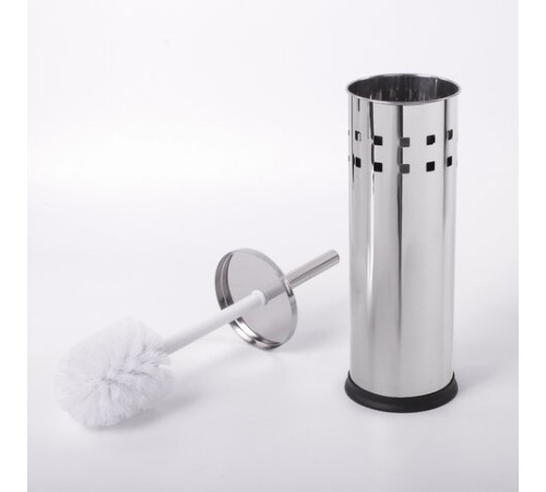 Ершик для унитаза с подставкой, нержавеющая сталь, зеркальный, LAIMA, 601616