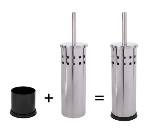 Ершик для унитаза с подставкой, нержавеющая сталь, зеркальный, LAIMA, 601616