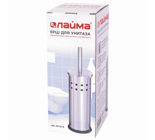 Ершик для унитаза с подставкой, нержавеющая сталь, зеркальный, LAIMA, 601616