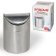 Урна настольная 1,2 литра для мусора с качающейся крышкой, d 12х16,5 см, нержавеющая сталь, LAIMA, 601618