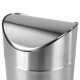 Урна настольная 1,2 литра для мусора с качающейся крышкой, d 12х16,5 см, нержавеющая сталь, LAIMA, 601618