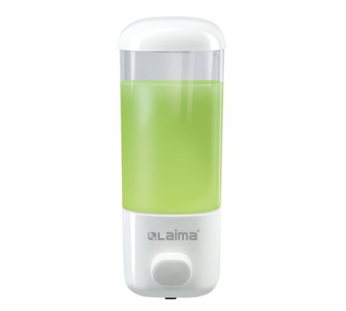 Дозатор для жидкого мыла LAIMA, НАЛИВНОЙ, 0,5 л, белый, ABS-пластик, 601792