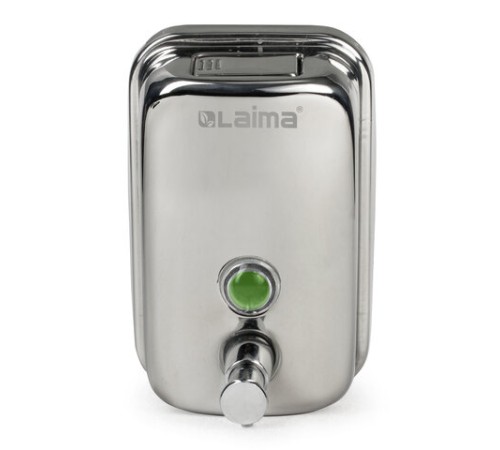 Дозатор для жидкого мыла LAIMA BASIC, 0,5 л., нержавеющая сталь, зеркальный, 601795