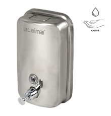 Дозатор для жидкого мыла LAIMA BASIC, 1 л, нержавеющая сталь, зеркальный, 601796