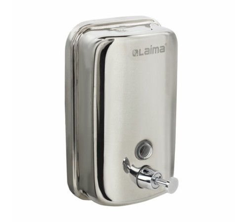 Дозатор для жидкого мыла LAIMA BASIC, 1 л, нержавеющая сталь, зеркальный, 601796