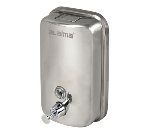 Дозатор для жидкого мыла LAIMA BASIC, 1 л, нержавеющая сталь, зеркальный, 601796