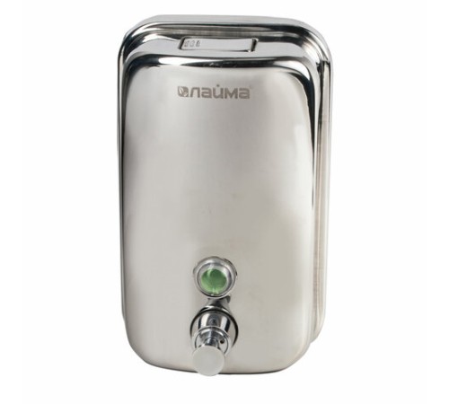 Дозатор для жидкого мыла LAIMA BASIC, 1 л, нержавеющая сталь, зеркальный, 601796
