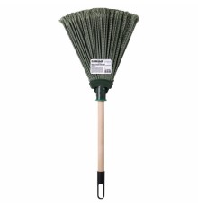 Веник синтетический веерный 29х26 см, деревянный черенок 40 см, еврорезьба, LAIMA EXPERT, 601830