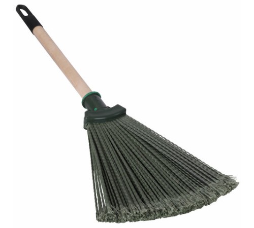 Веник синтетический веерный 29х26 см, деревянный черенок 40 см, еврорезьба, LAIMA EXPERT, 601830