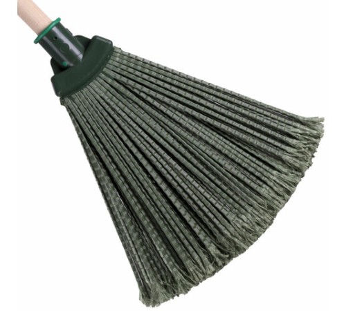 Веник синтетический веерный 29х26 см, деревянный черенок 40 см, еврорезьба, LAIMA EXPERT, 601830