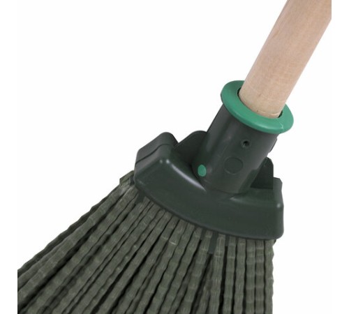 Веник синтетический веерный 29х26 см, деревянный черенок 40 см, еврорезьба, LAIMA EXPERT, 601830