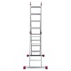 Лестница-трансформер алюминиевая 4х4 ступени, высота 4,5 м (4 секции по 1,2 м) до 150 кг, вес 16,5 кг, НОВАЯ ВЫСОТА, 3320404