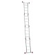 Лестница-трансформер алюминиевая 4х4 ступени, высота 4,5 м (4 секции по 1,2 м) до 150 кг, вес 16,5 кг, НОВАЯ ВЫСОТА, 3320404